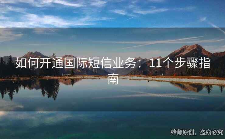 如何开通国际短信业务：11个步骤指南