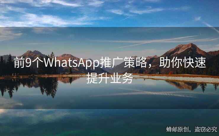 前9个WhatsApp推广策略，助你快速提升业务