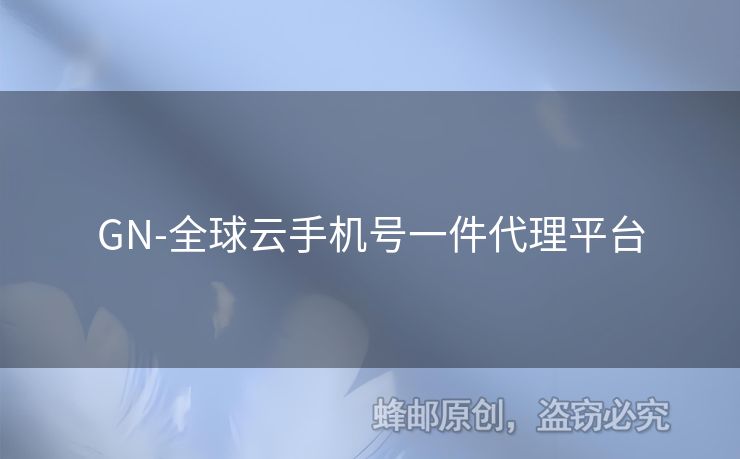 GN-全球云手机号一件代理平台