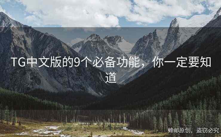 TG中文版的9个必备功能，你一定要知道