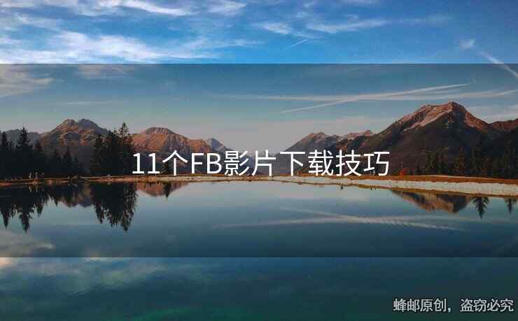 11个FB影片下载技巧