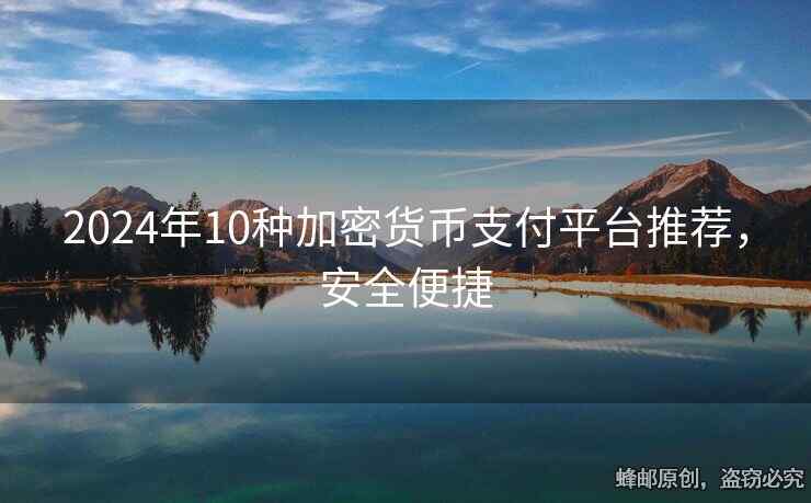 2024年10种加密货币支付平台推荐，安全便捷