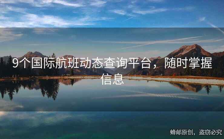 9个国际航班动态查询平台，随时掌握信息