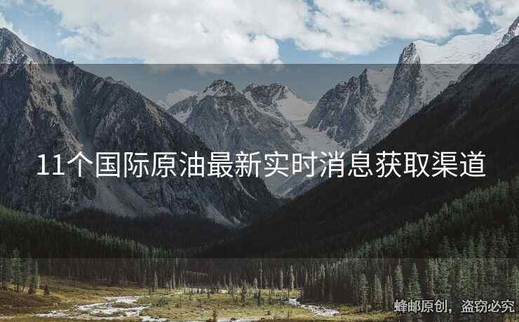 11个国际原油最新实时消息获取渠道