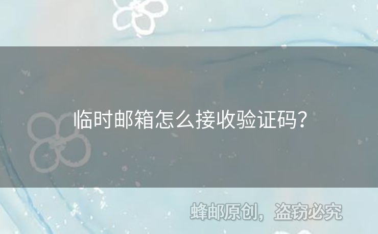 临时邮箱怎么接收验证码？