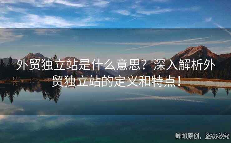 外贸独立站是什么意思？深入解析外贸独立站的定义和特点！