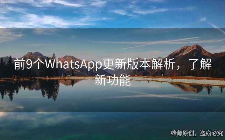 前9个WhatsApp更新版本解析，了解新功能