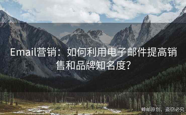Email营销：如何利用电子邮件提高销售和品牌知名度？