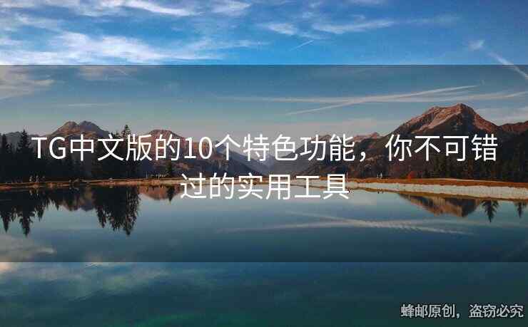 TG中文版的10个特色功能，你不可错过的实用工具