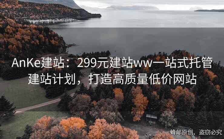 AnKe建站：299元建站ww一站式托管建站计划，打造高质量低价网站