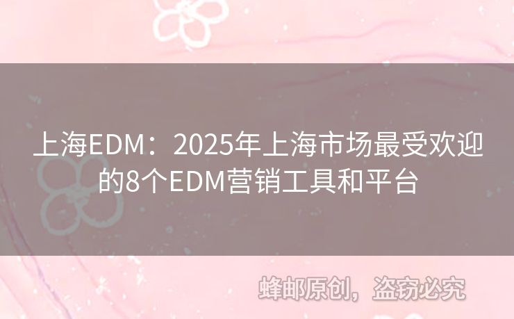 上海EDM：2025年上海市场最受欢迎的8个EDM营销工具和平台