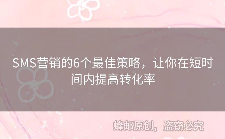 SMS营销的6个最佳策略，让你在短时间内提高转化率