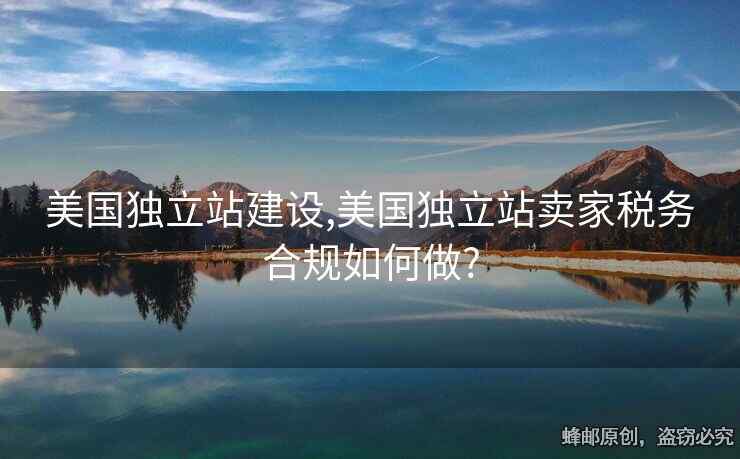 美国独立站建设,美国独立站卖家税务合规如何做?