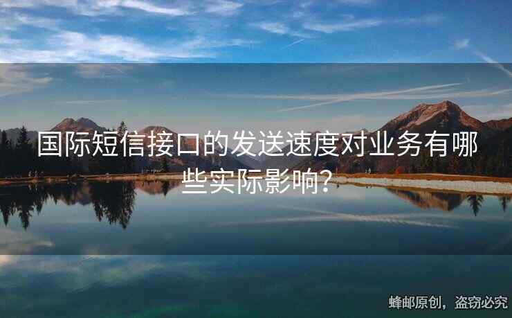 国际短信接口的发送速度对业务有哪些实际影响？