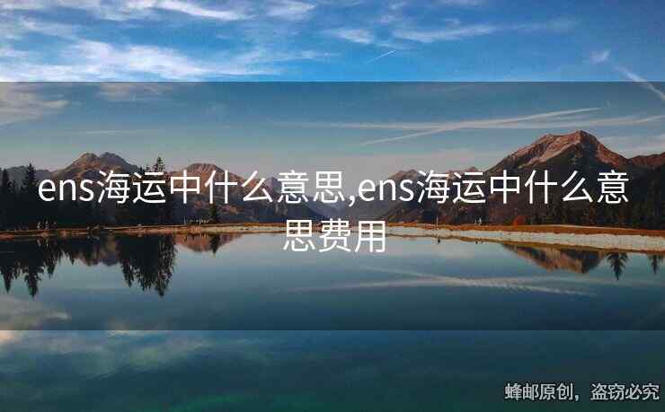 ens海运中什么意思,ens海运中什么意思费用