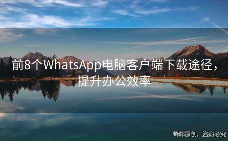 前8个WhatsApp电脑客户端下载途径，提升办公效率