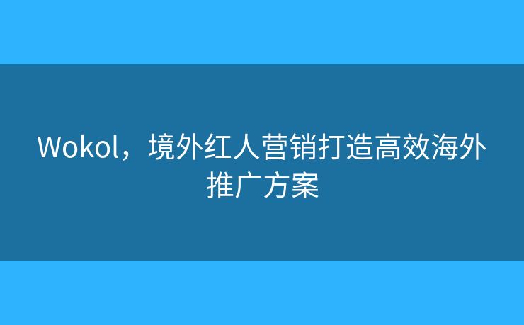 Wokol,境外红人营销打造高效海外推广方案 Wokol,境外红人营销打造高效海外推广方案
