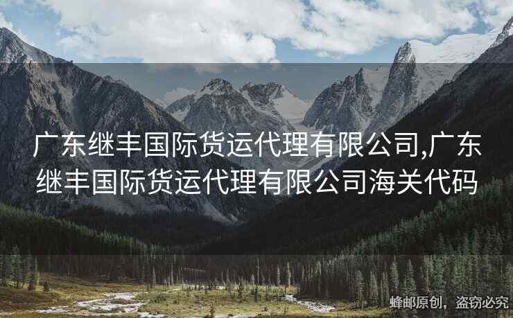 广东继丰国际货运代理有限公司,广东继丰国际货运代理有限公司海关代码
